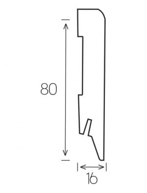 Schita plinta MDF 80 mm. Plinta 80 mm gama Ambition.