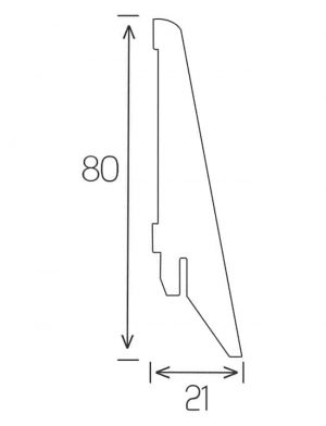 Schita plinta MDF 80 mm. Plinta 80 mm gama Motion.
