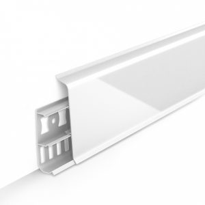 Plinta canal cablu Deconika alb lucios 85 mm